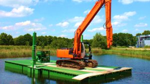 Desilting Using Quality Pontoons with excavator heavy equipment, Philippines 3