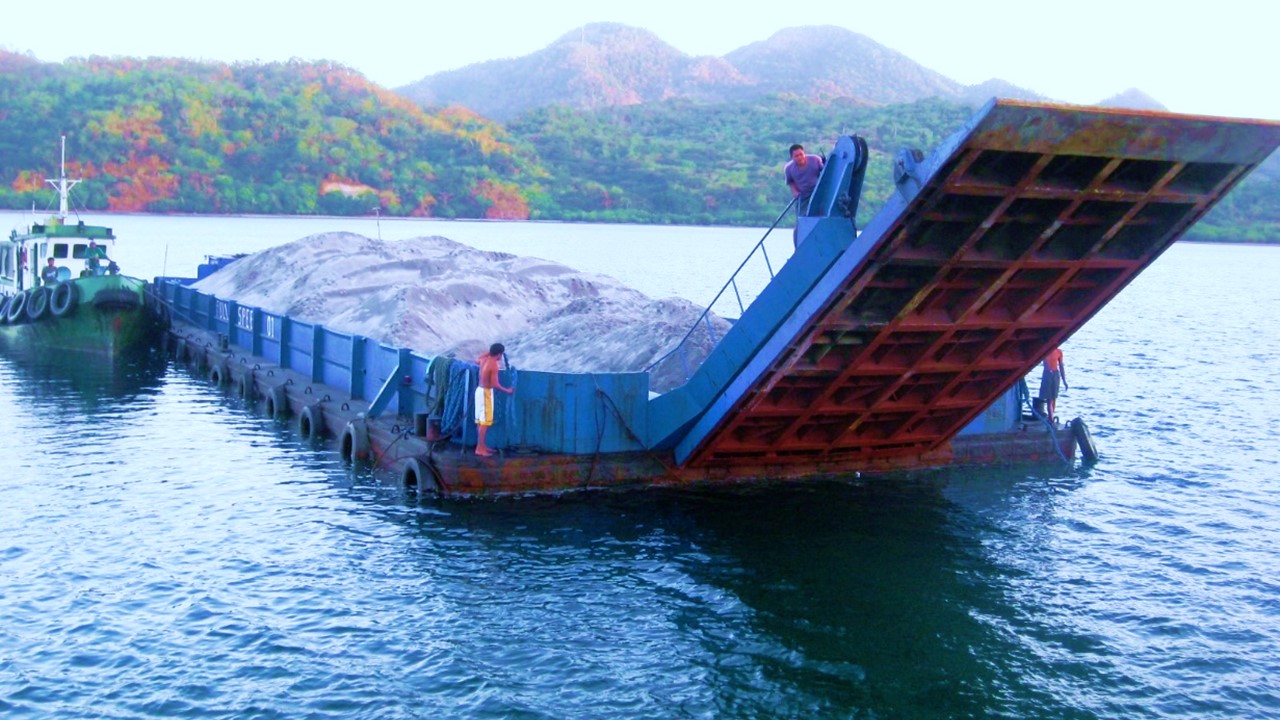 Hauling of construction materials using rental tugboats and deck barges from Bataan to Batangas, Luzon region, Philippines